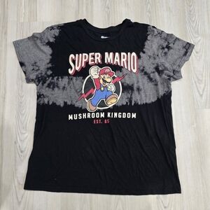 Super Mario Bros Mushroom Kingdom Est. 85 Black T Shirt Size XL